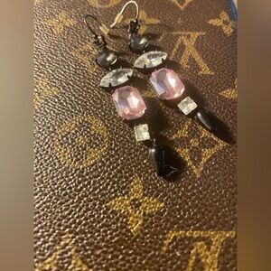 Vintage rare Juicy Couture dangle rhinestone statement boho retro earrings